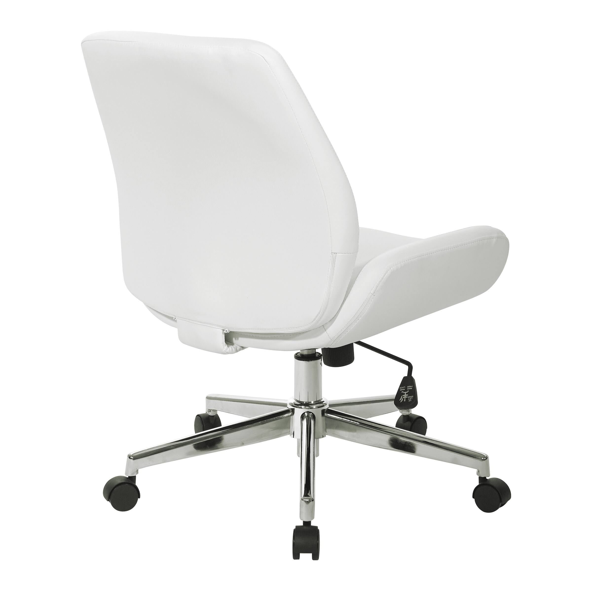 White Faux Leather Chair with Chrome Finish Base I6755