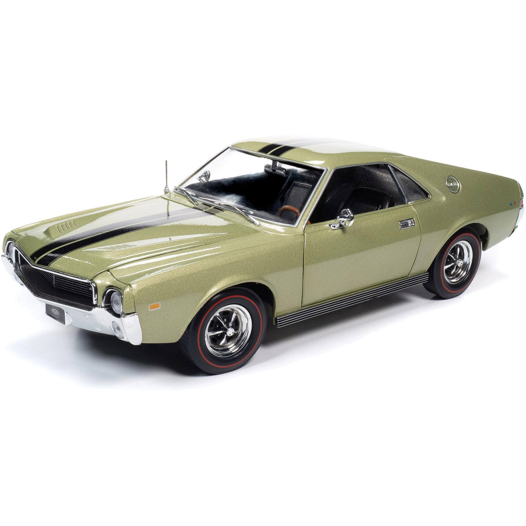 1968 AMC AMX Hardtop Light Green Metallic with Black Stripes Muscle Car W2097