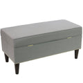 Linen Gray Button Storage Bench W360336