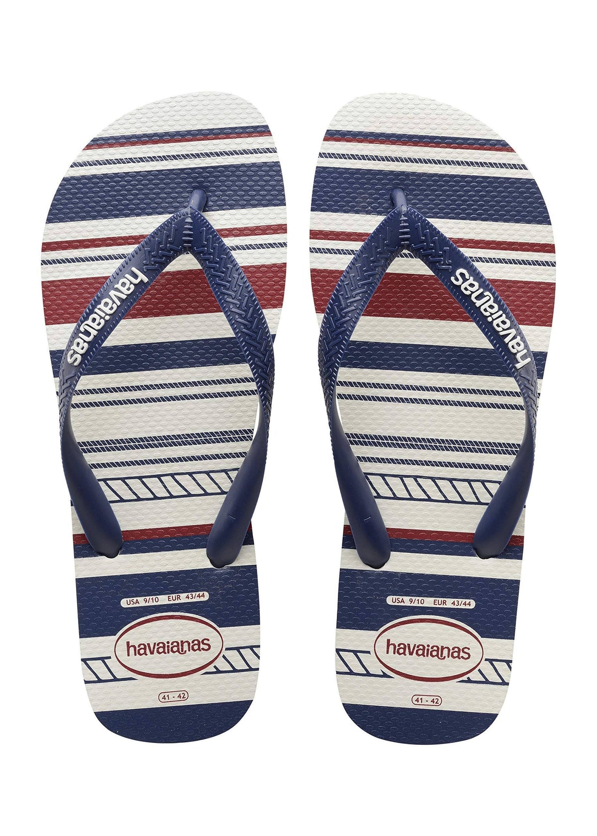 White/Navy Blue/White Flip Flops P192933