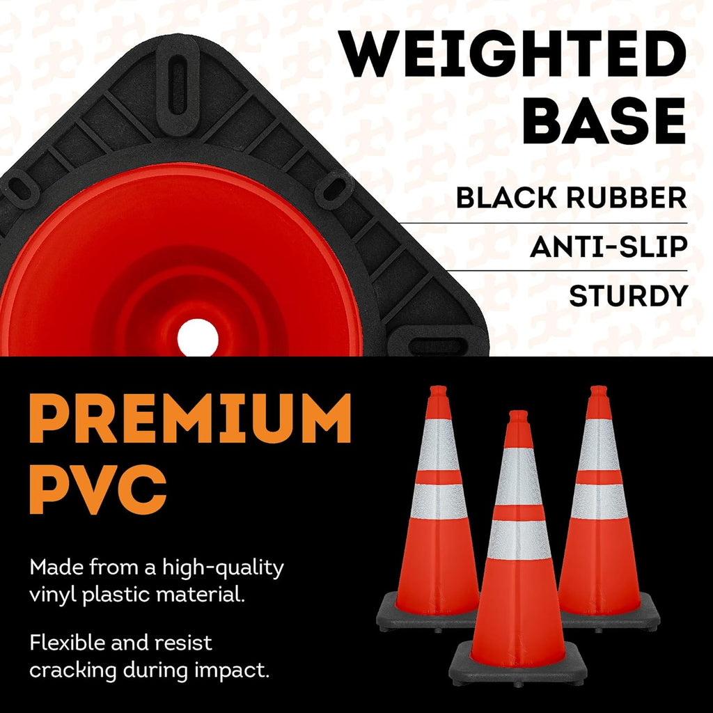 28 Inch Orange PVC Plastic Traffic Cones X729929