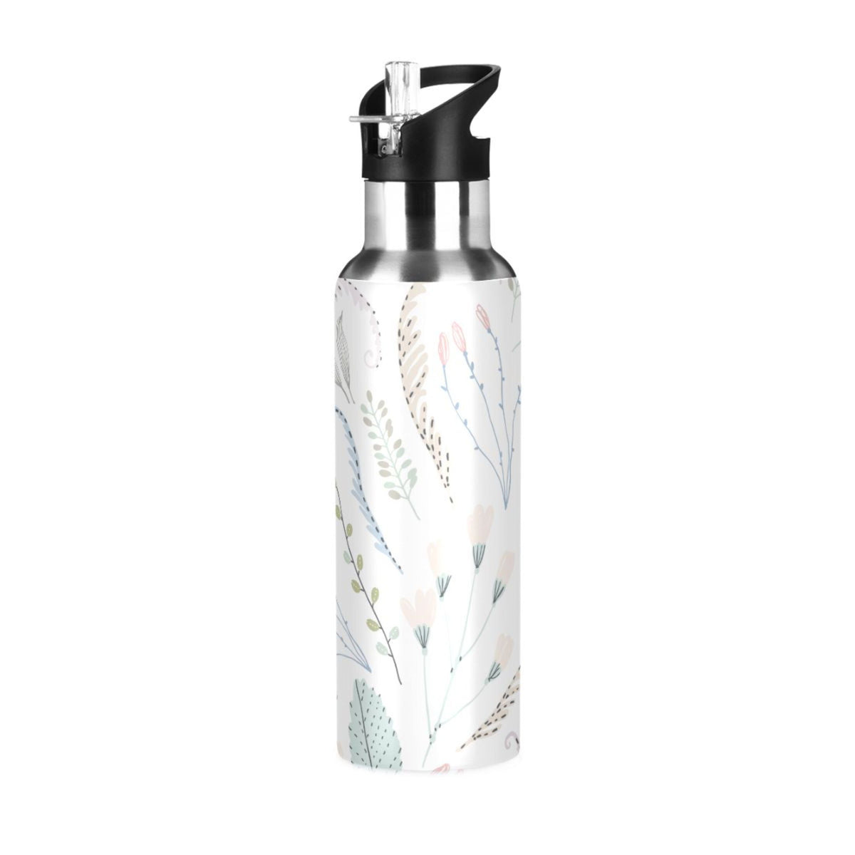 Vintage Stainless Steel Insulated Water Bottle with Straw Lid Y97716