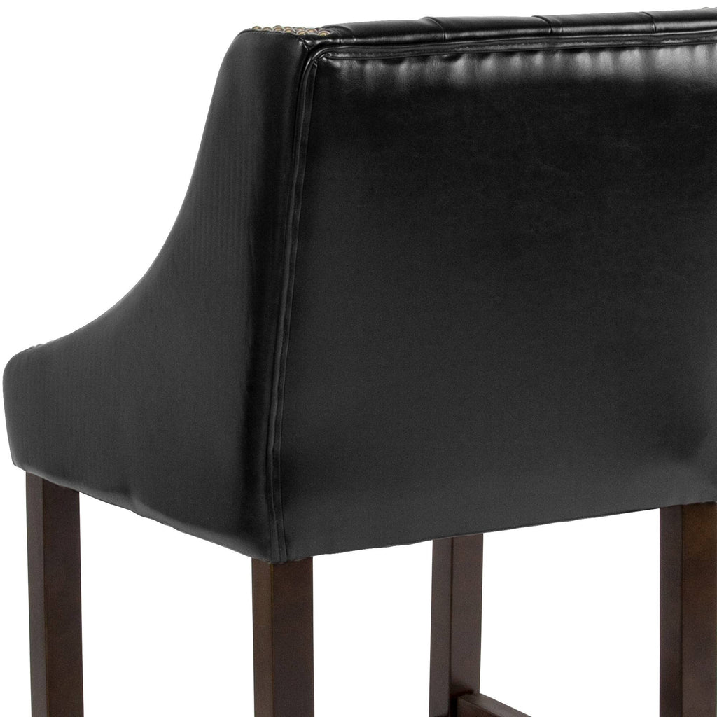 Black Leather Counter Height Stool X9595