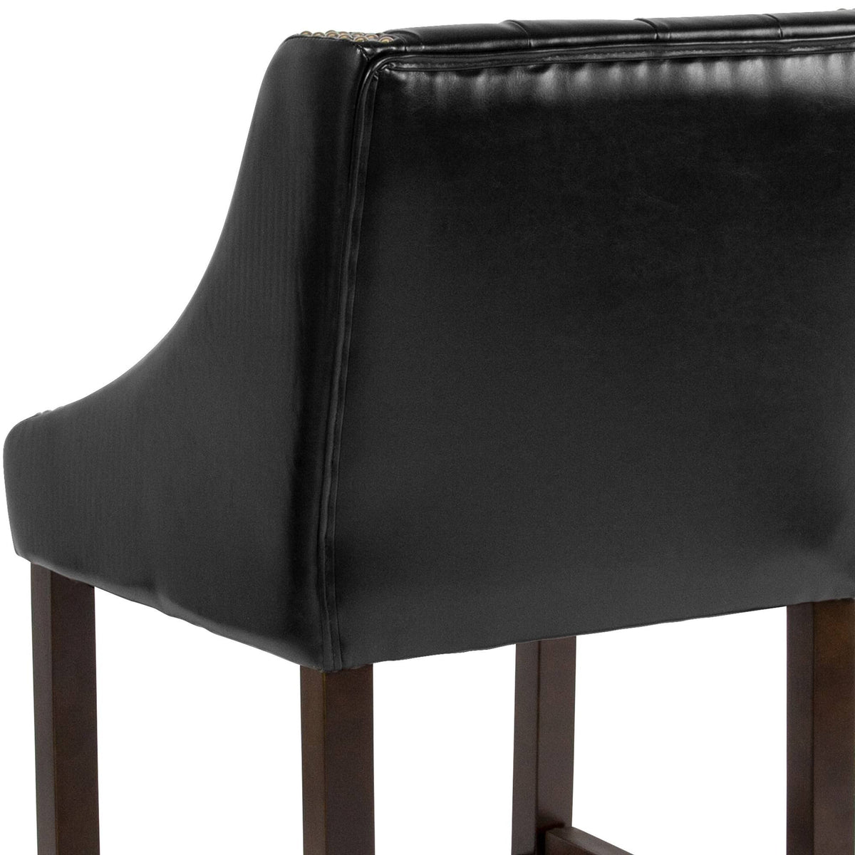 Black Leather Counter Height Stool X9595