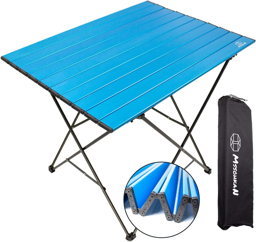 Blue Medium Aluminum Camping Table with Carry Bag W7228