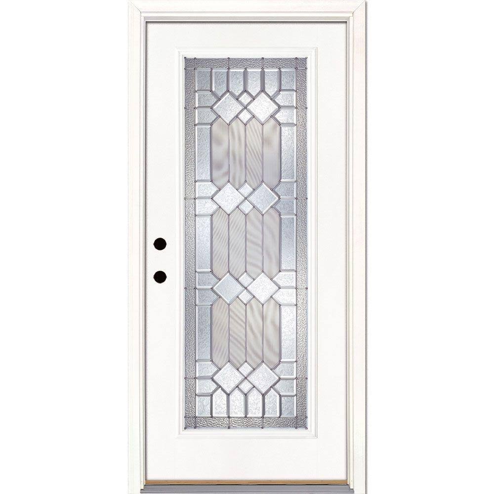 33.5 in. x 81.625 in. Unfinished Smooth Fiberglass Prehung Door O7142