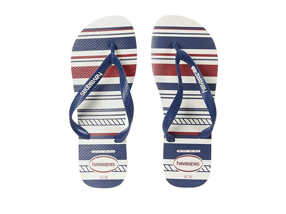 White/Navy Blue/White Flip Flops P192933