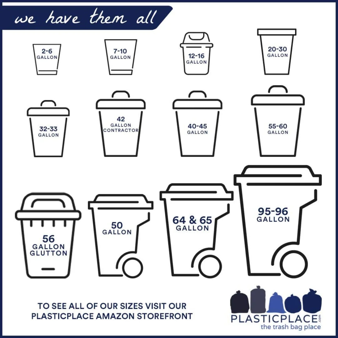 65 Gallon Black Heavy Duty Trash Bags, 50 Count V99467