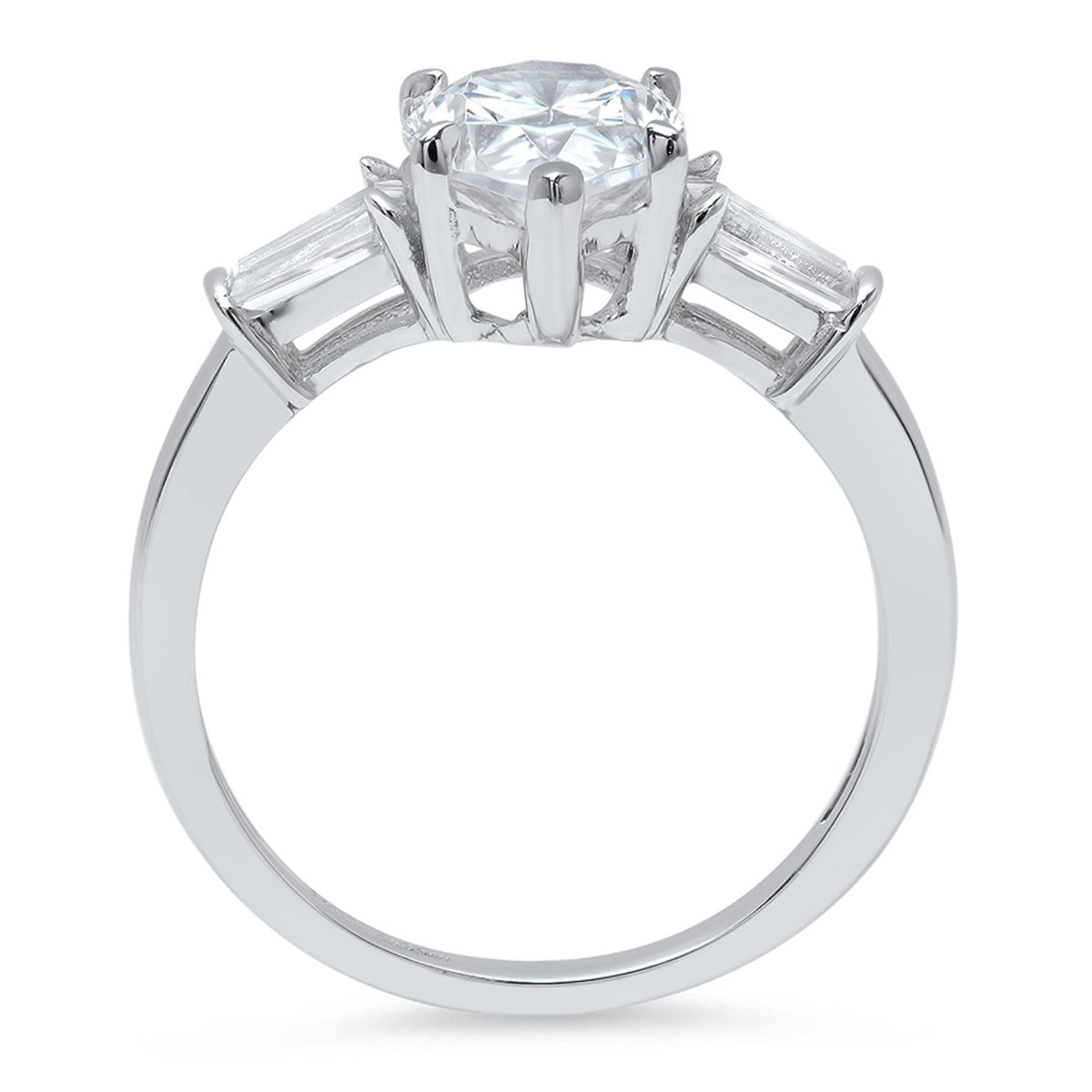 18K White Gold Three-Stone Diamond Engagement Ring S828