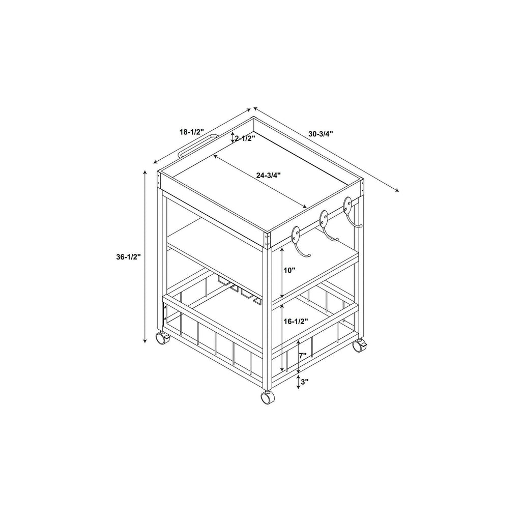 Black Kitchen Cart Z424