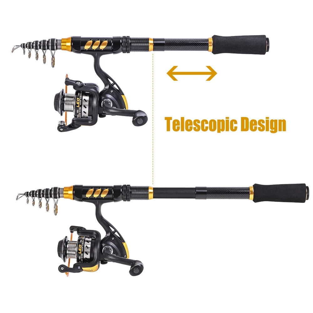 Carbon Fiber Telescopic Rod Reel Combo M890740