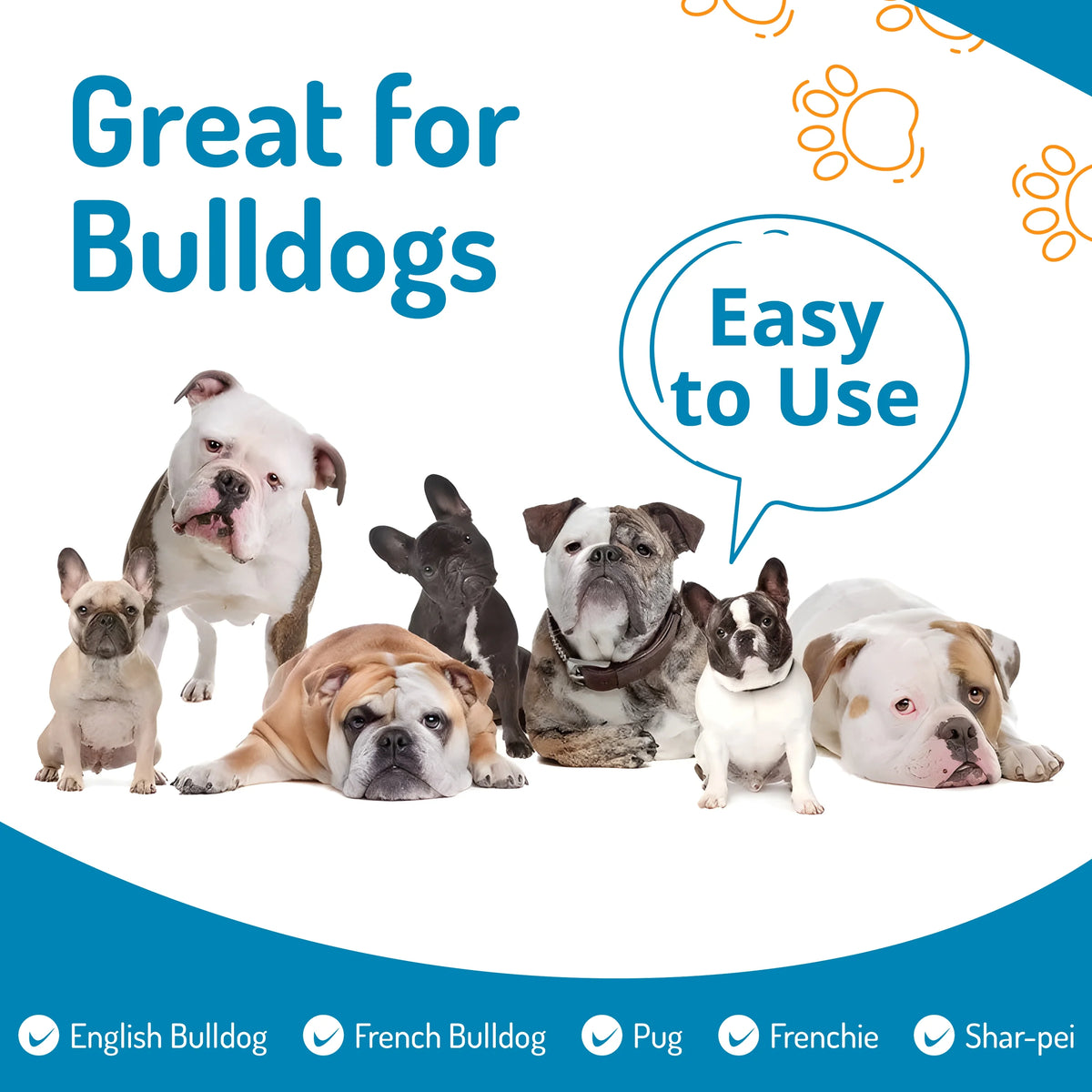 100 Count Dog Wrinkle Wipes for French Bulldog, English Bulldog, Pugs Q524276