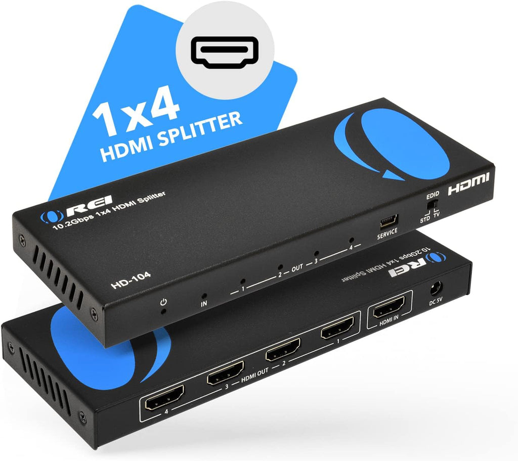 4K 1x4 HDMI Splitter Powered Ver 1.4 Full HD 1080P 3D Support Black E855715