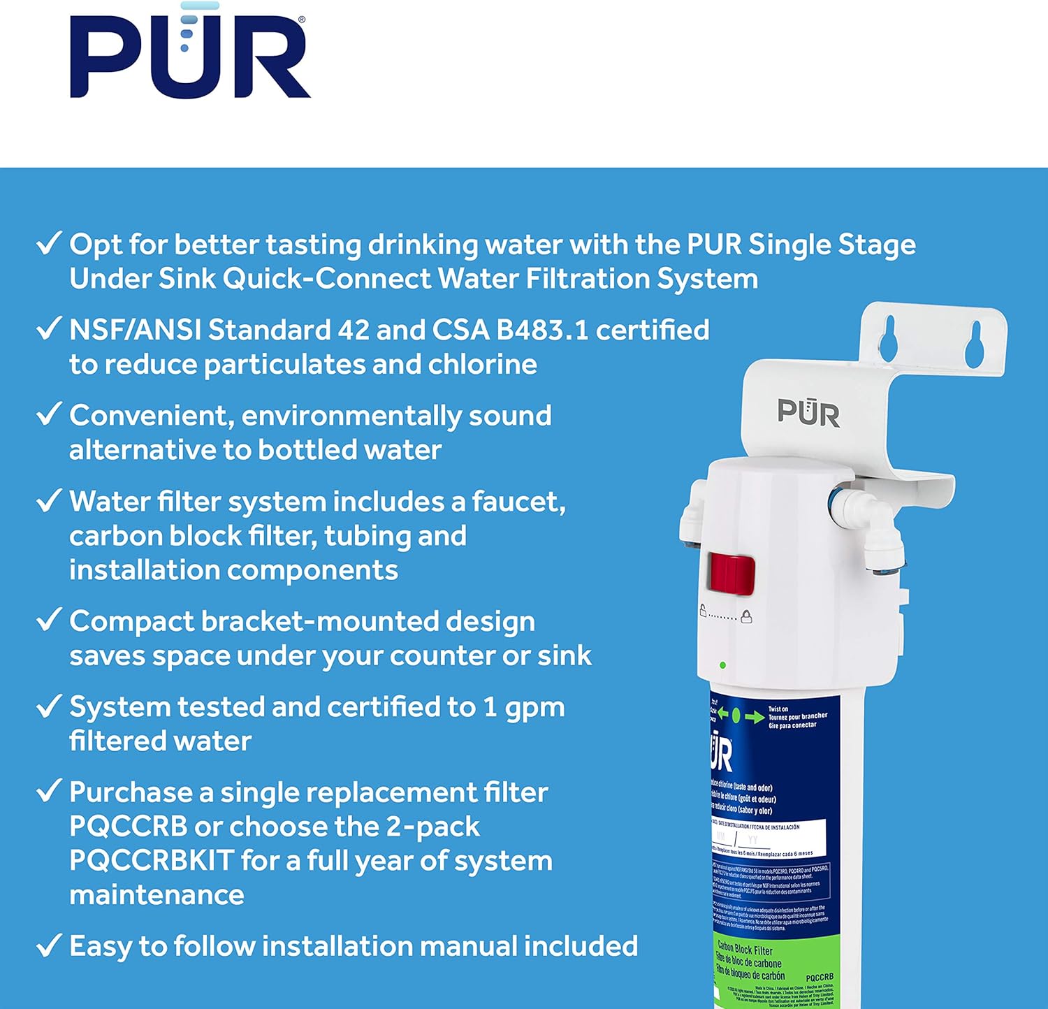 White Pack of 2 Water Filtration System W557181