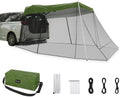 Car Awning Sun Shelter with Mosquito Net, Portable SUV Tent Tailgate Shade Canopy (Army Green) V291735