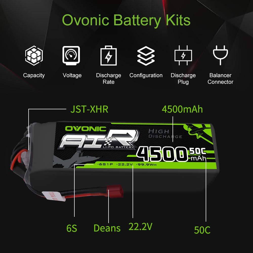 6s 22.2V 4500mAh 50C Lipo Battery with Deans Plug W30826