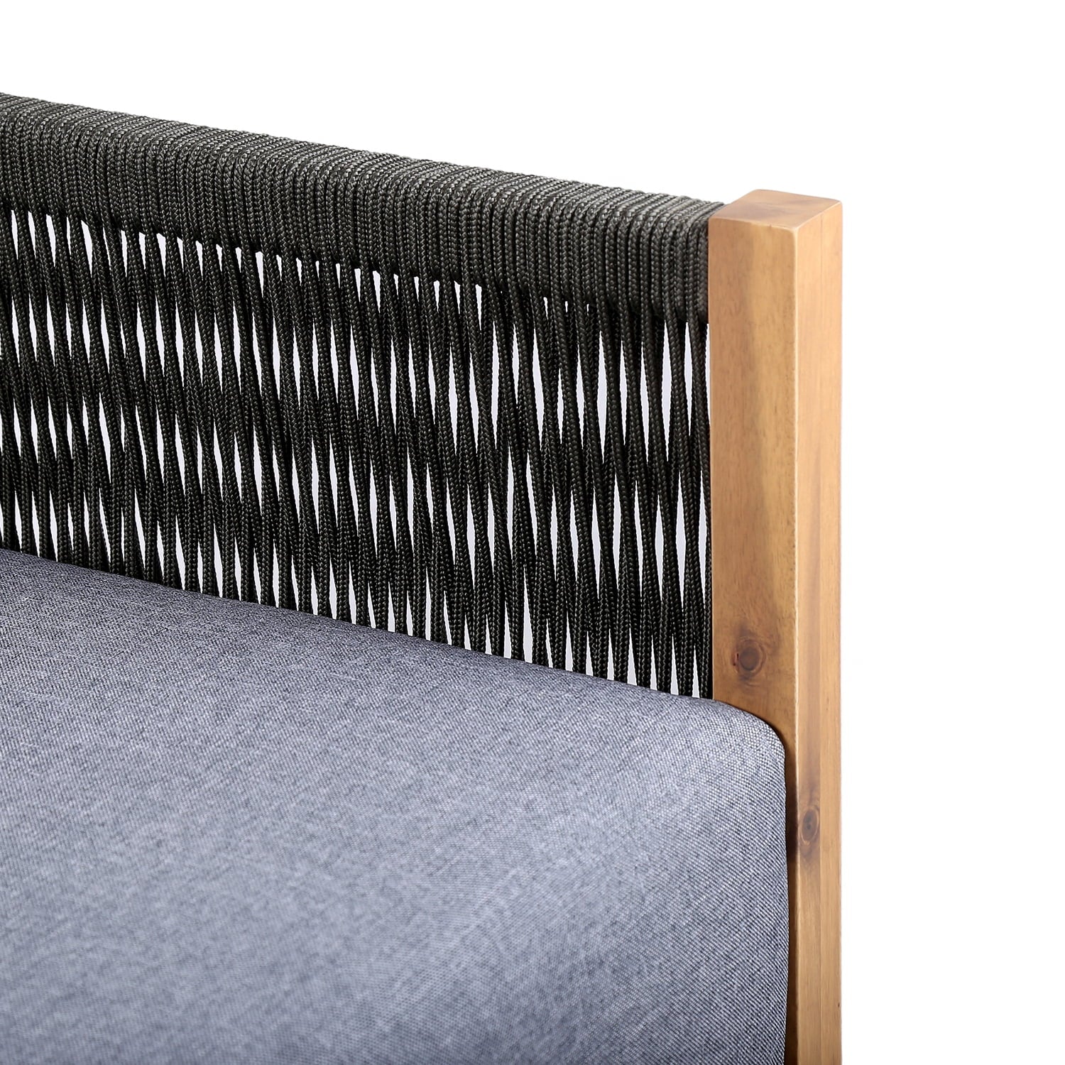 Natural Wood & Fabric Outdoor Patio Sofa A927