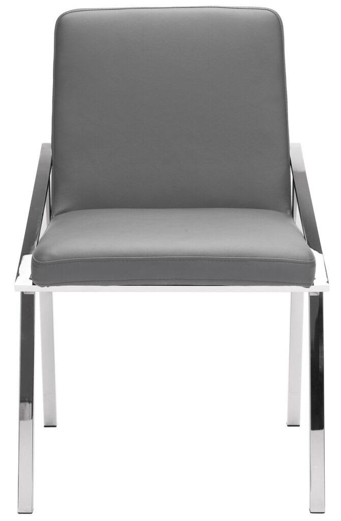 White/Polished Stainless Dining Chair W33839