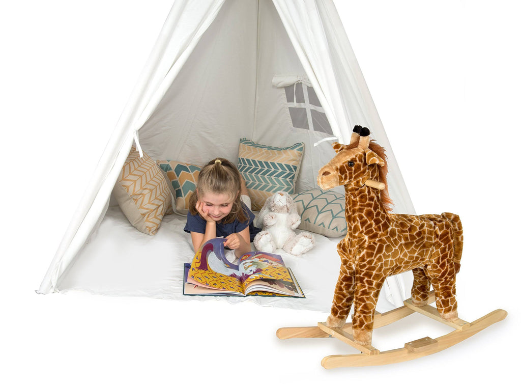 White Pine Wood Teepee Play House with Carry Case Q654607