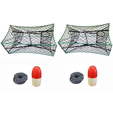 2-Pack Galvanized Foldable Crab Trap with Non-Lead Sinking Line and Float Combo F691