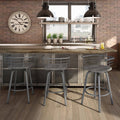 Swivel Metal Counter Stool with Distressed Wood Seat A5411