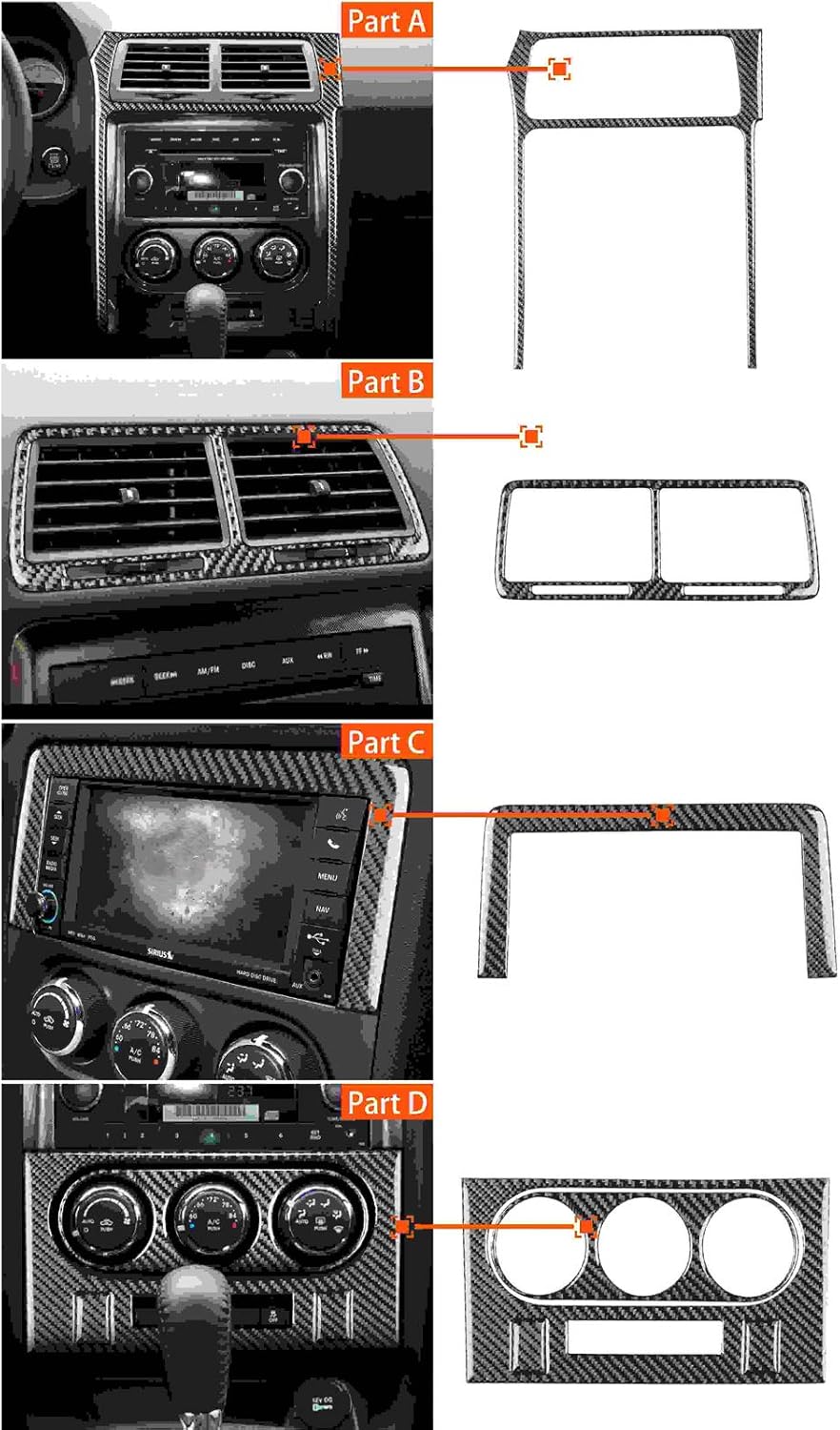 Carbon Fiber AC Control Panel Trim for Dodge Challenger A5778
