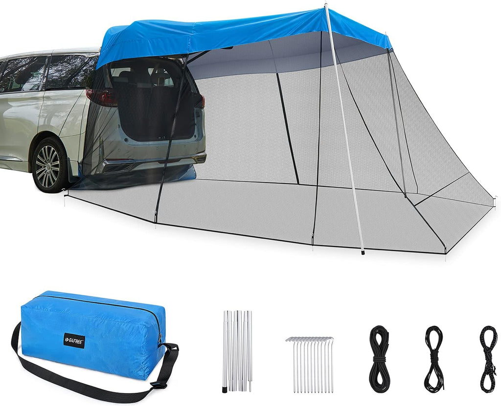 Car Awning Sun Shelter with Mosquito Net, Portable SUV Tent Tailgate Shade Canopy (Army Green) V291735