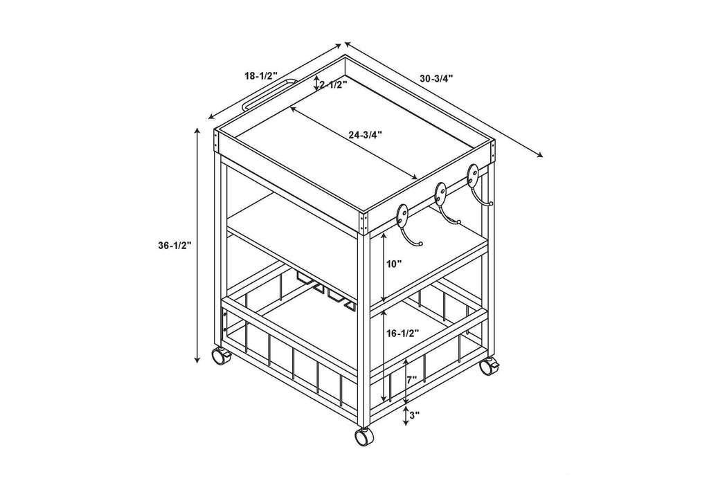 Black Kitchen Cart Z424
