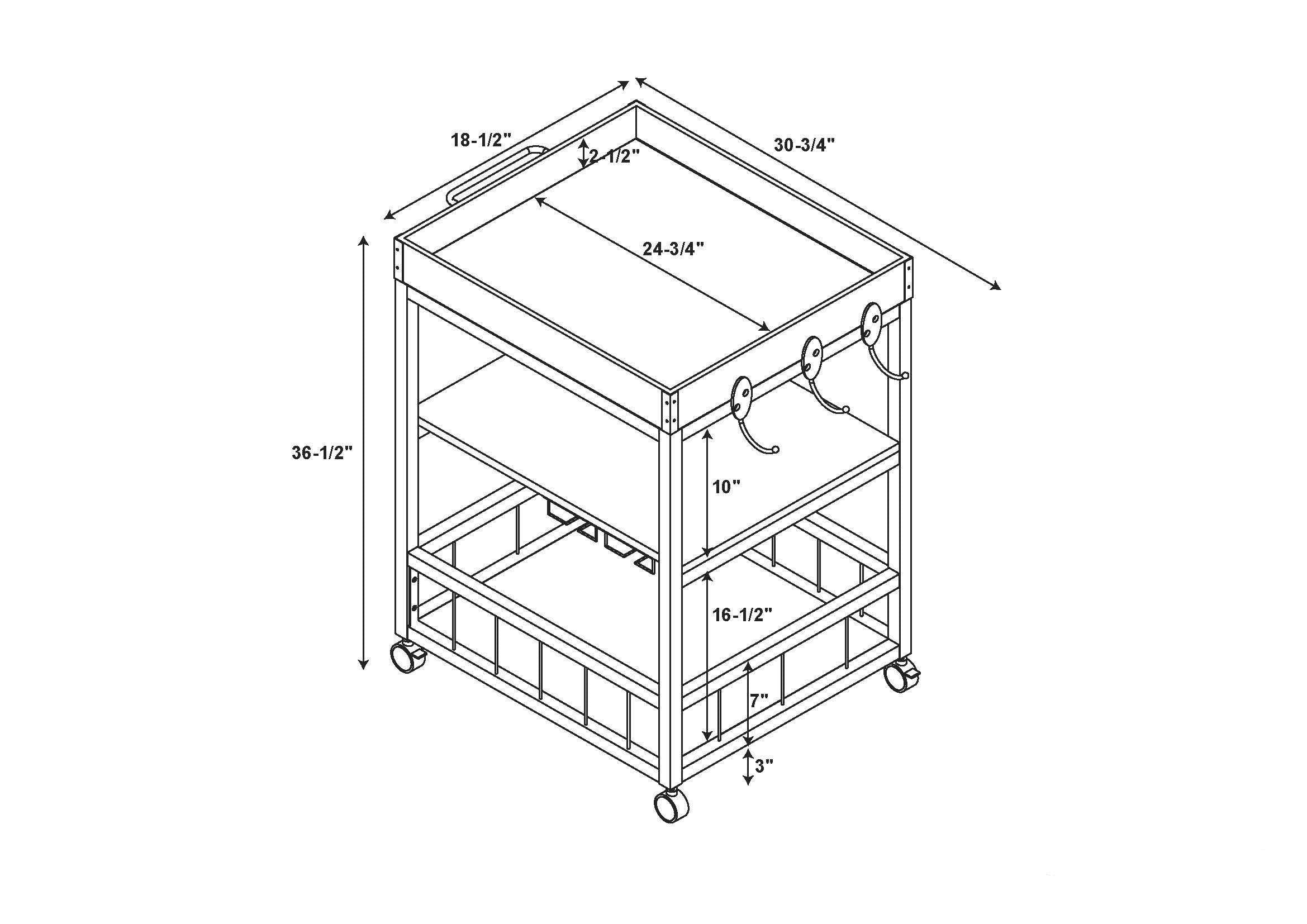 Black Kitchen Cart Z424