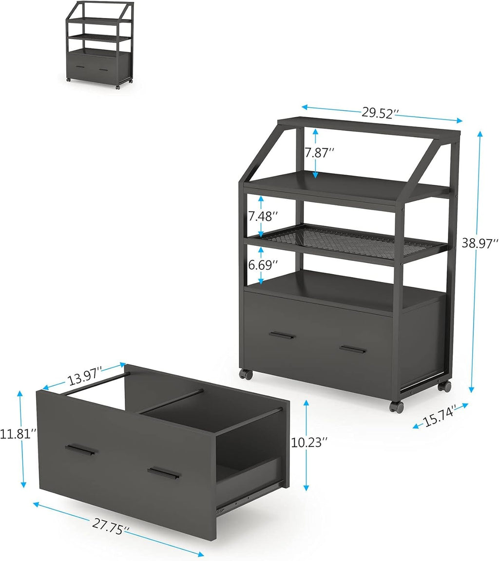 Lateral File Cabinet with Storage Shelves T195