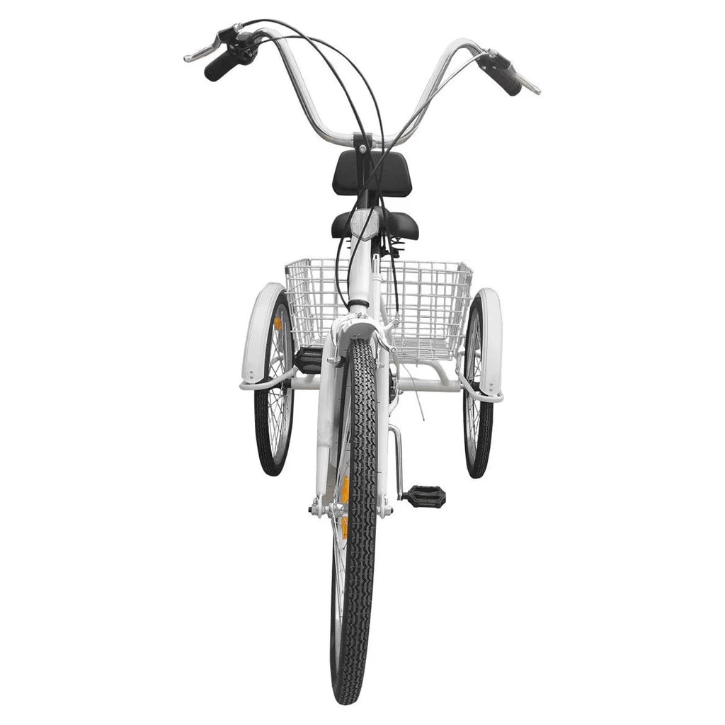 White 24" 3-Wheel Adult Tricycle Bike with Basket H122764