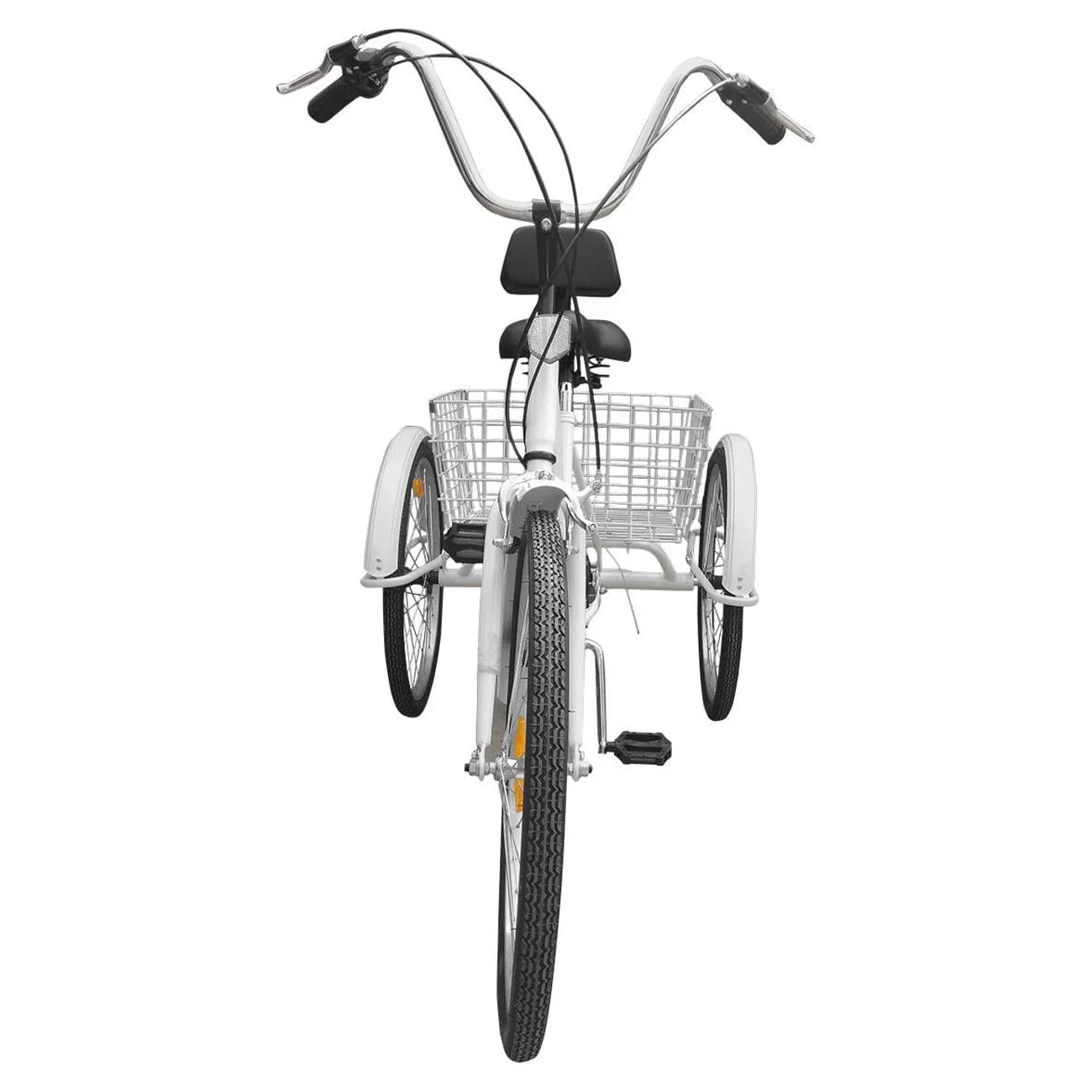 White 24" 3-Wheel Adult Tricycle Bike with Basket H122764