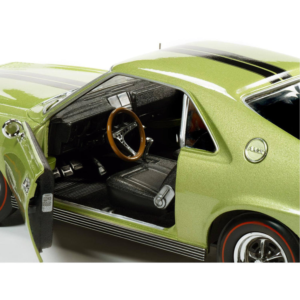 1968 AMC AMX Hardtop Light Green Metallic with Black Stripes Muscle Car W2097