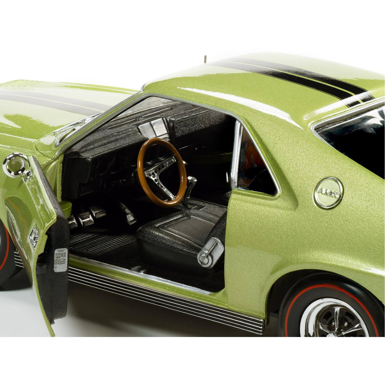 1968 AMC AMX Hardtop Light Green Metallic with Black Stripes Muscle Car W2097