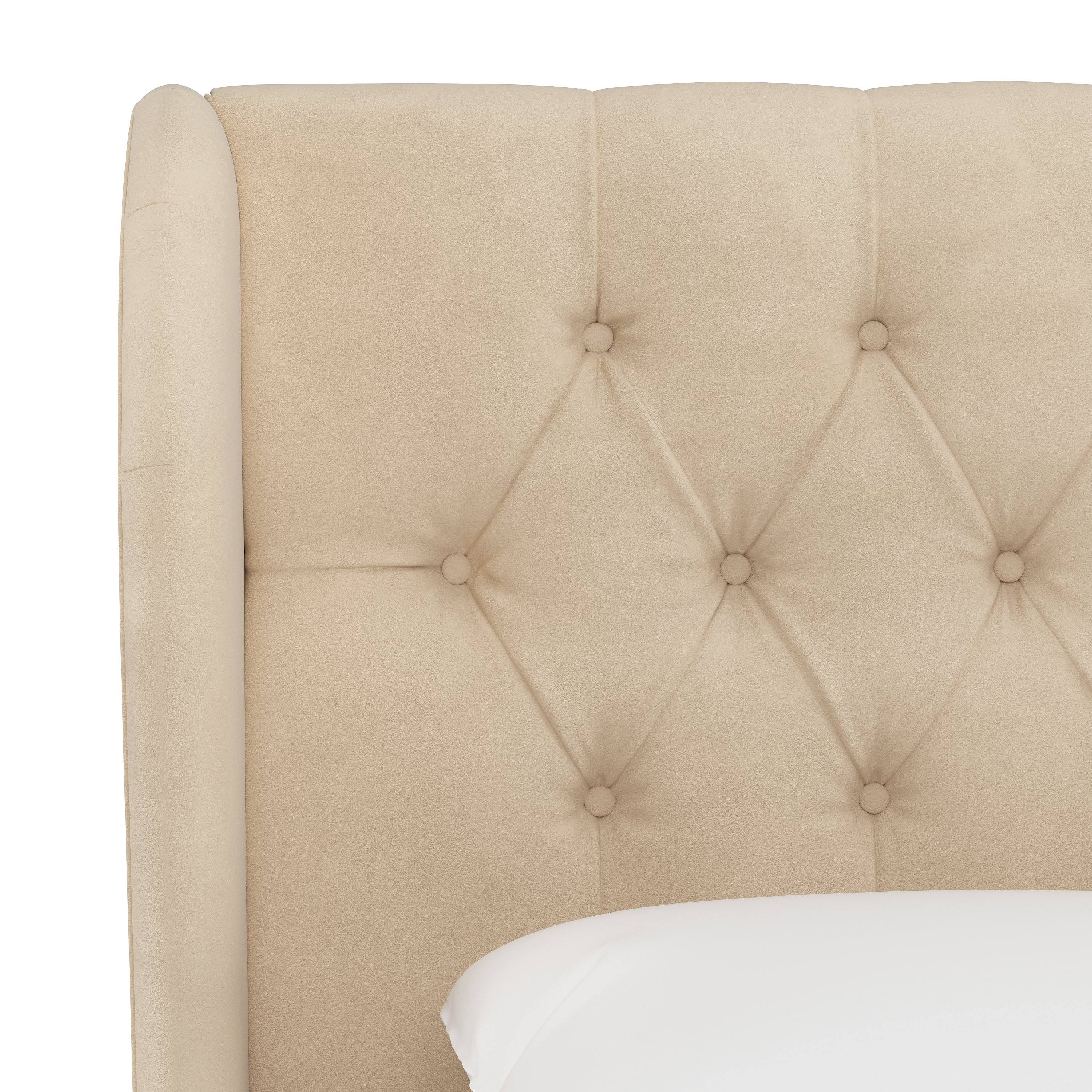 Tufted Wingback Headboard Velvet Pearl U263224
