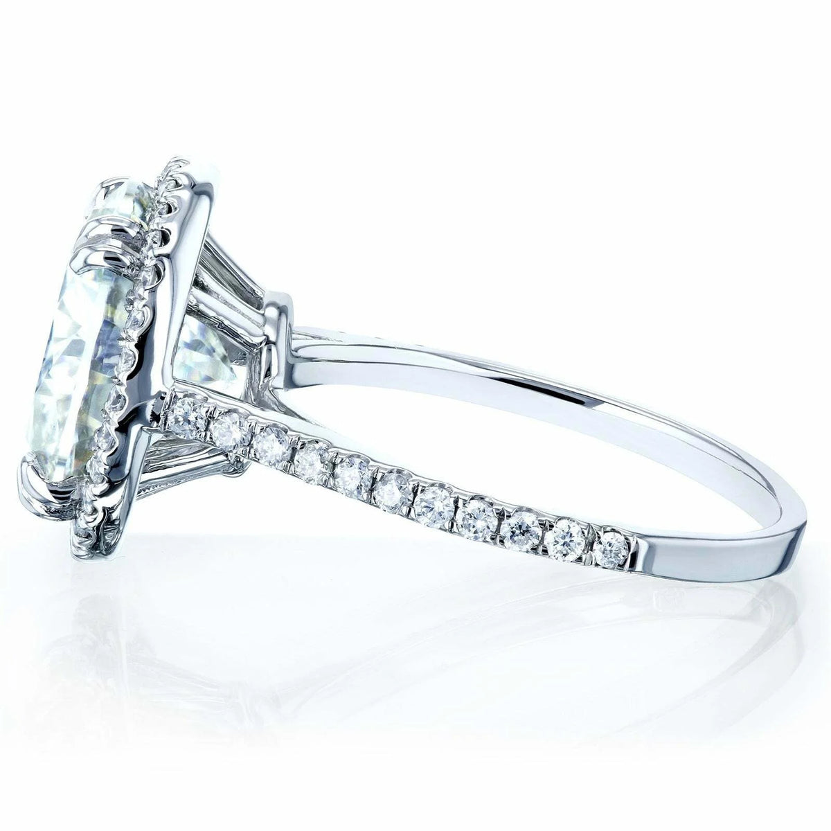 14k White Gold Diamond Halo Engagement Ring J364