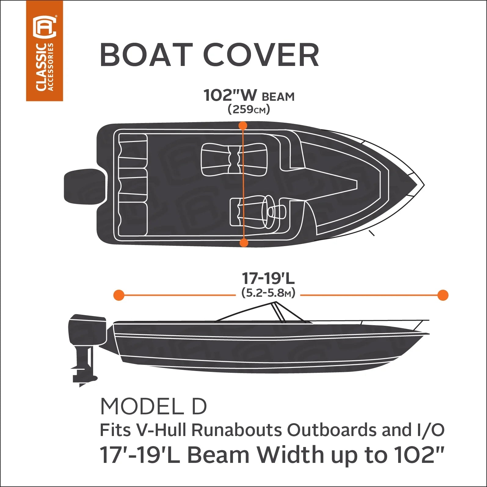 All Seasons Trailerable Boat Cover with Polyester Fade-Resistant Fabric J218