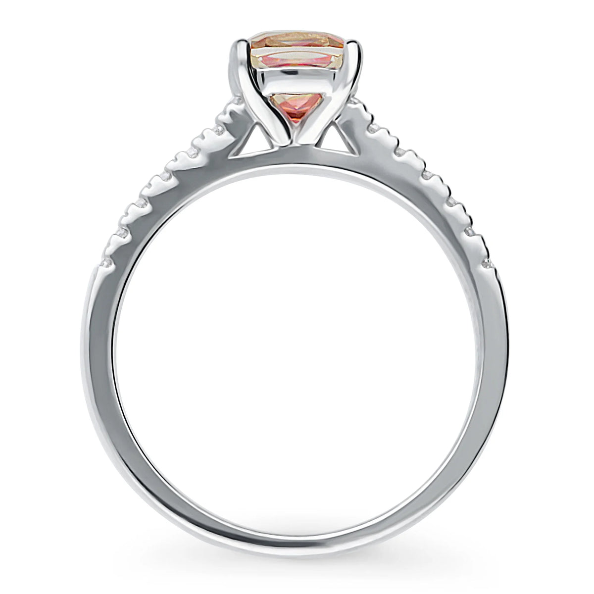 Sterling Silver Rhodium Plated Cushion Cut Cubic Zirconia Promise Ring Z57686