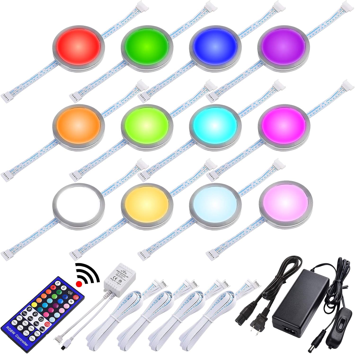 RGBW Under Cabinet LED Lighting Kit, 8 Lights Pack of 2 X646