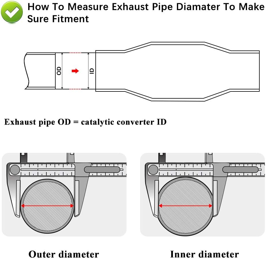 2.5" Inlet/Outlet Universal Catalytic Converter with O2 Port & Heat Shield T381