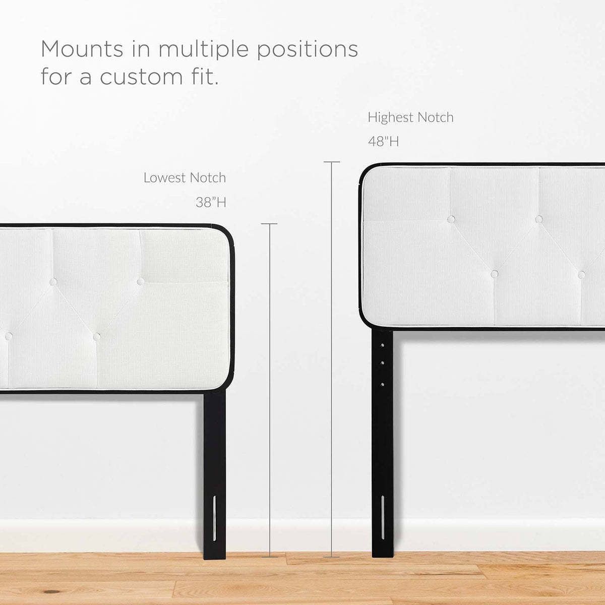 Tufted Twin Fabric and Wood Headboard K7323