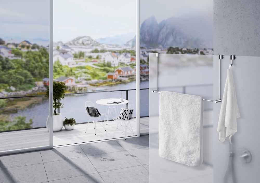 No Drill Towel Rail for Shower Glass V539