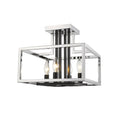 Chrome/Black Steel 4-Light Semi-Flush Mount Fixture A16767