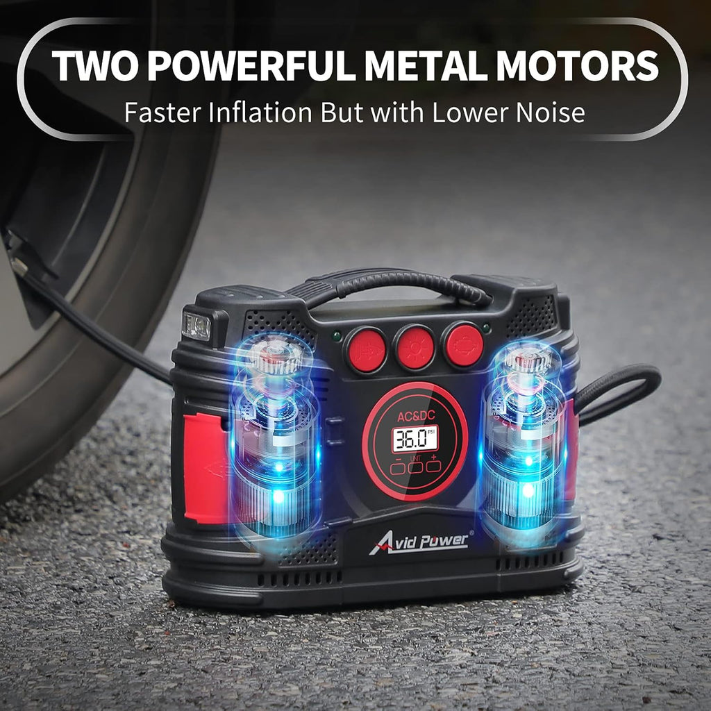 Portable Tire Inflator Air Compressor with Digital Pressure Gauge F7284