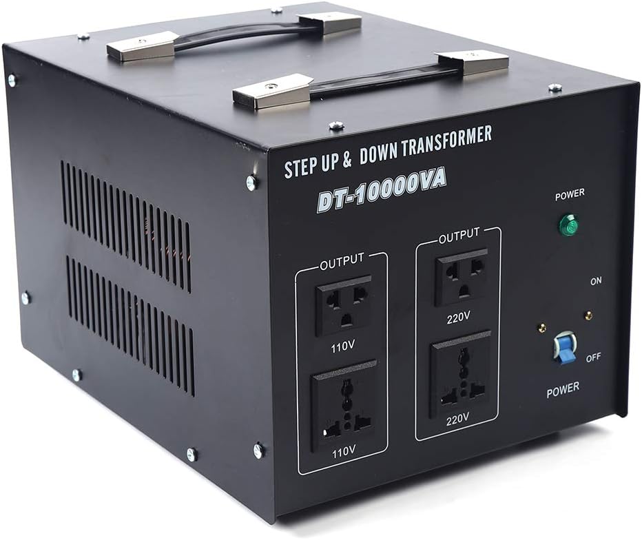 10000W Voltage Converter Transformer Step Up/Down 110V/220V Heavy Duty Power Converter with 2 US Outlets, 2 Universal Outlets, Circuit Breaker N549