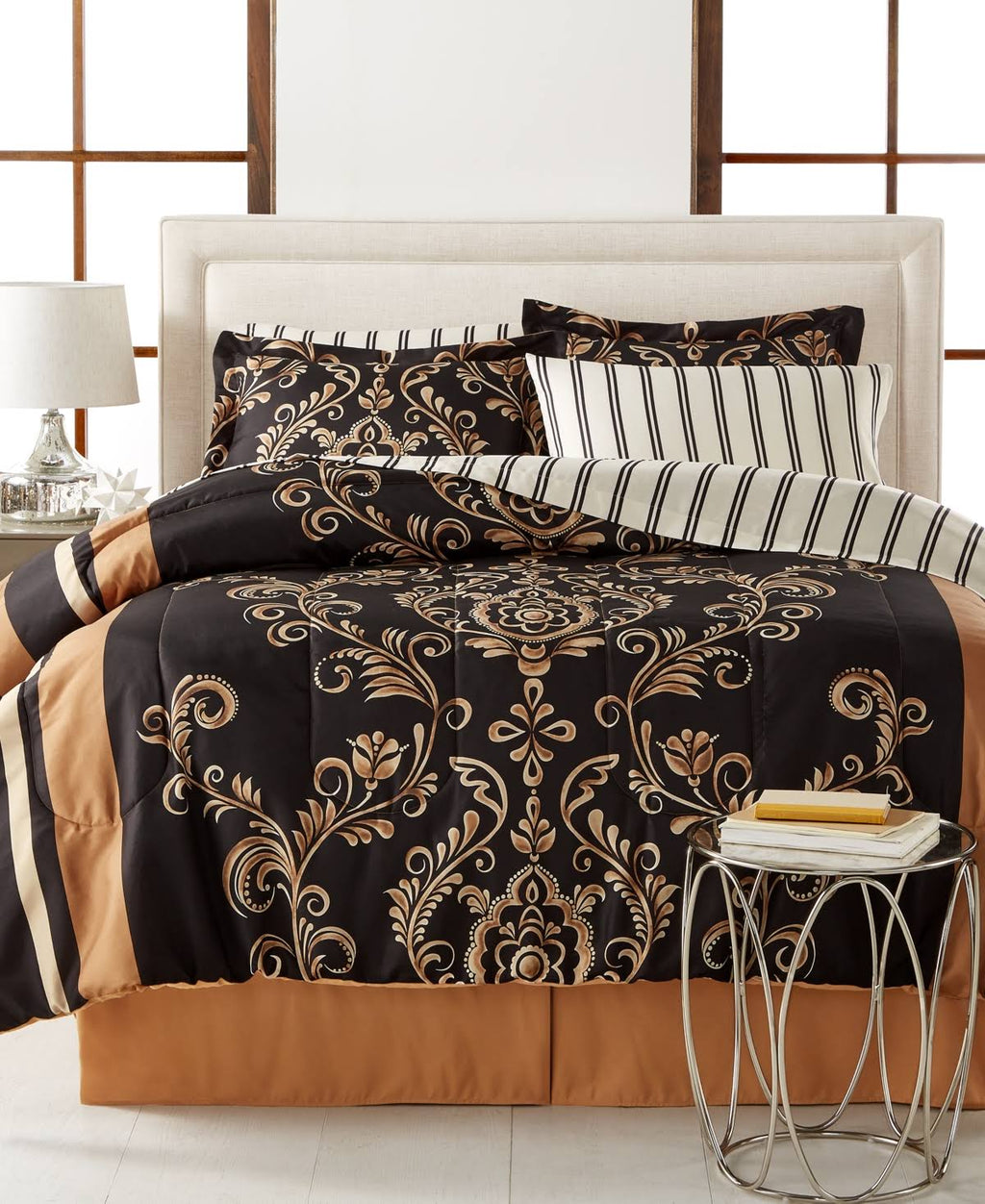 Gold Reversible 8-Piece Full Bedding Set G2565