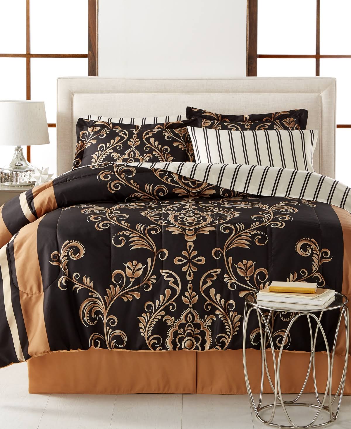 Gold Reversible 8-Piece Full Bedding Set G2565
