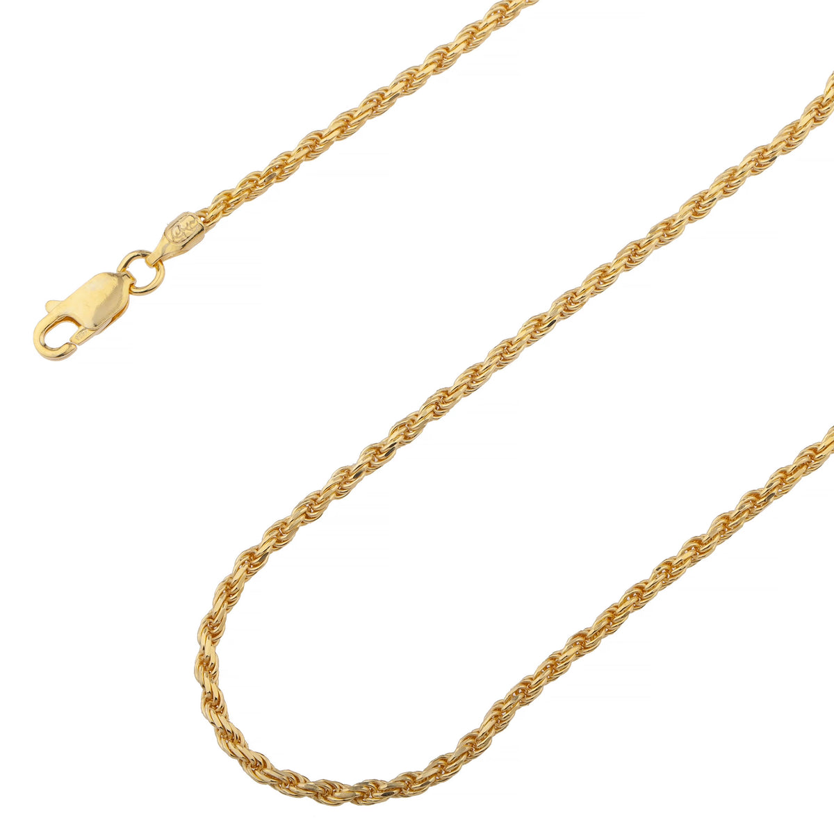 14K Gold Vermeil Italian Rope Chain Necklace D992