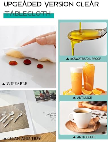 Clear Plastic Table Cover Protector 1.5mm Thick PVC Tablecloth G9990