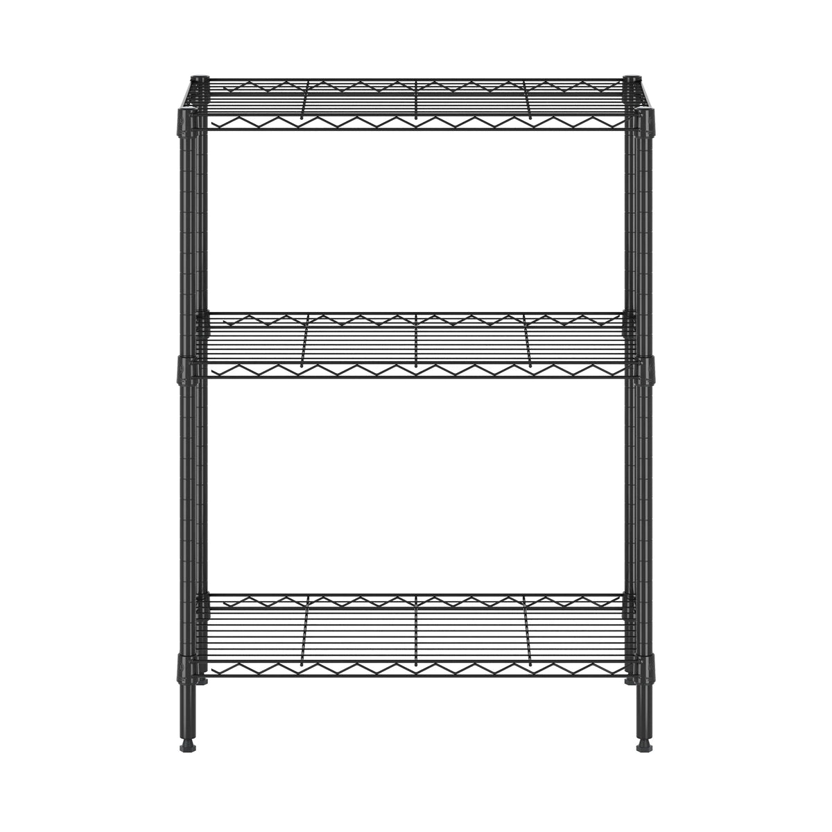 Black 3-Tier Metal Storage Shelf Rack Z586